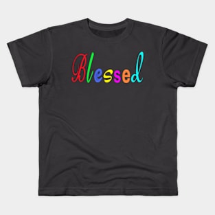 Blessed- Block - Double-sided Kids T-Shirt